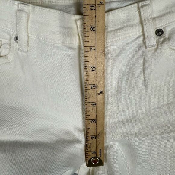 7 for All Mankind Women's 31 Off White The Skinny Crop and Roll Jeans - Picture 6 of 9